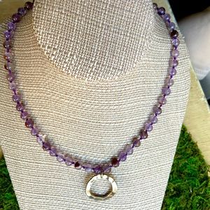 Sterling silver and cacoxinite necklace